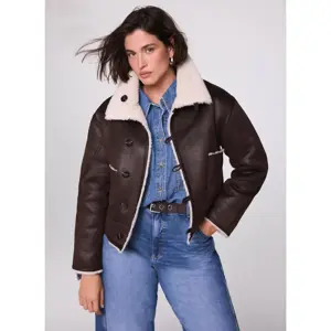 Mint Velvet Brown Reversible Aviator Jacket